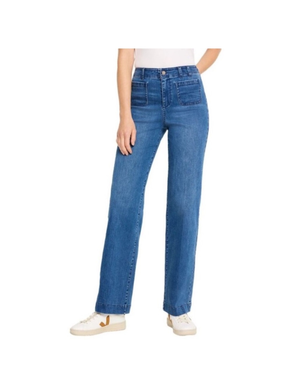 NIC+ZOE Blue Wide-Leg Jeans High Rise